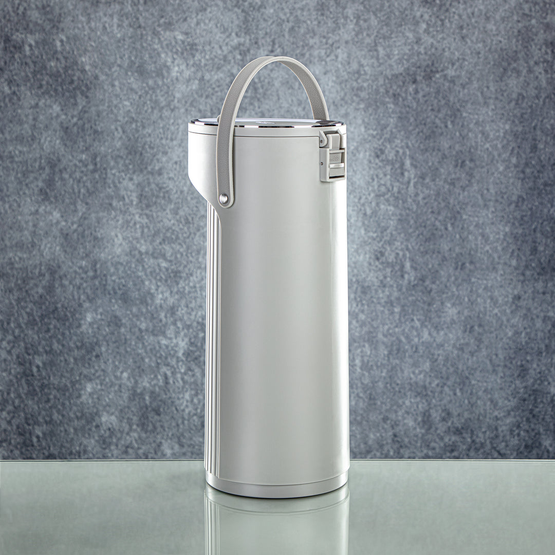 Almarjan 2.2 Liter Pump Vacuum Flask Light Grey & Silver - SM-2417A-220 LG/C