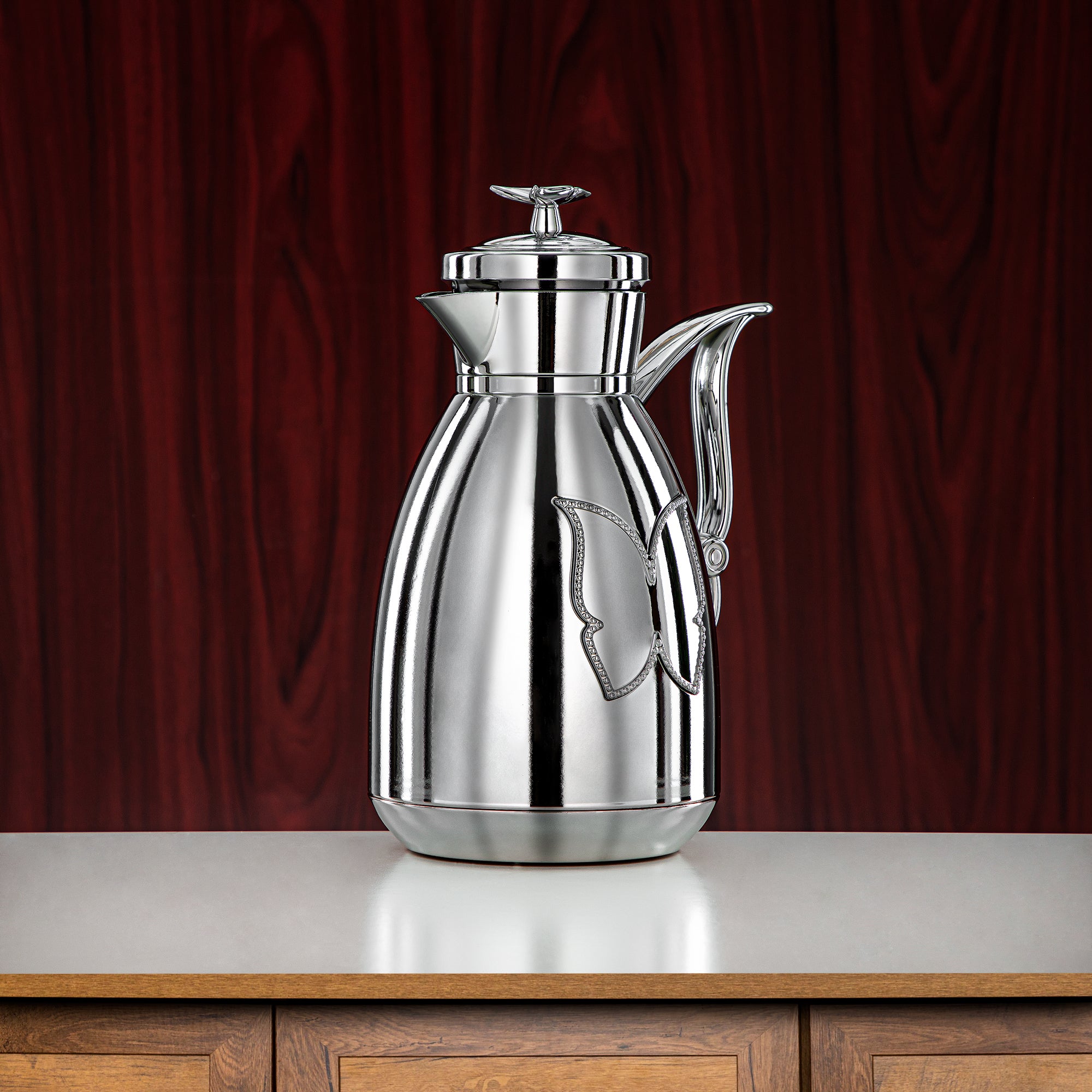 طقم ترامس المرجان  زر ضغط بلاستيك 0.7 لتر + 1 لتر فضي (SM-2C142-070/100 ALL C) - زجاجة شاي وقهوة