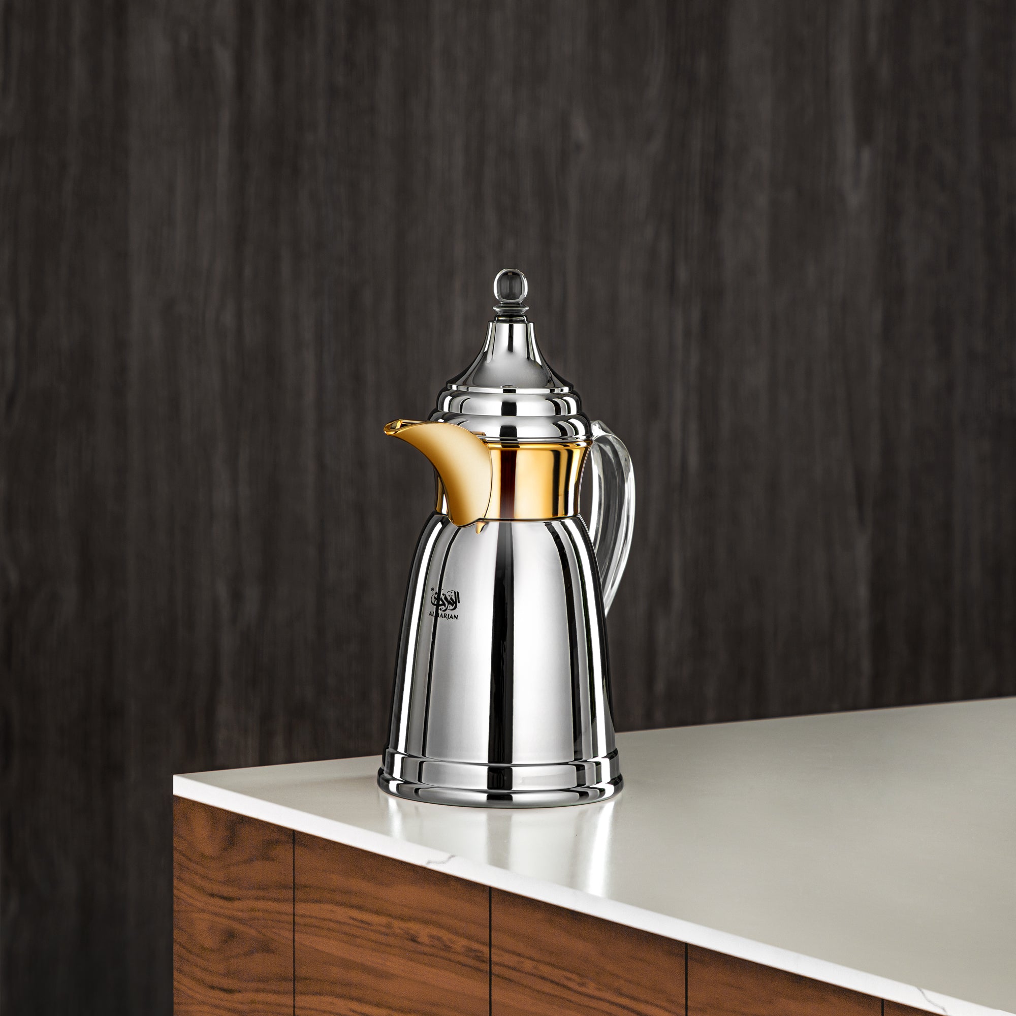 Almarjan 350 ML Stainless Steel Double Wall Flask Silver & Gold - SM-2E02-035 C/G