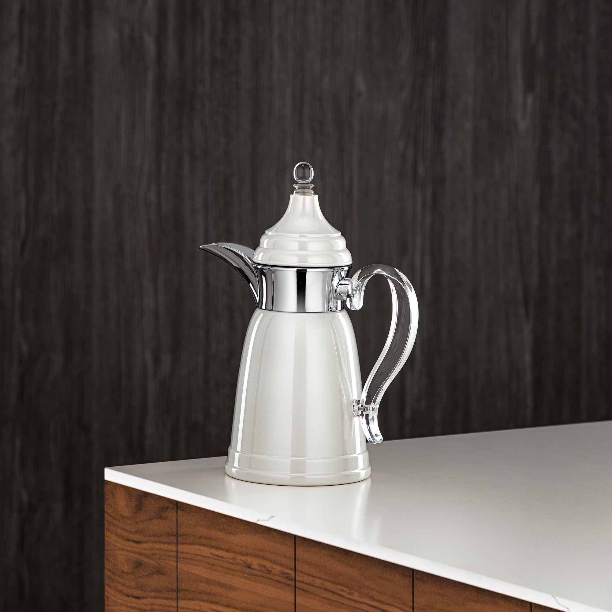 Almarjan 350 ML Stainless Steel Double Wall Flask Pearl White & Silver - SM-2E02-035 PW/C