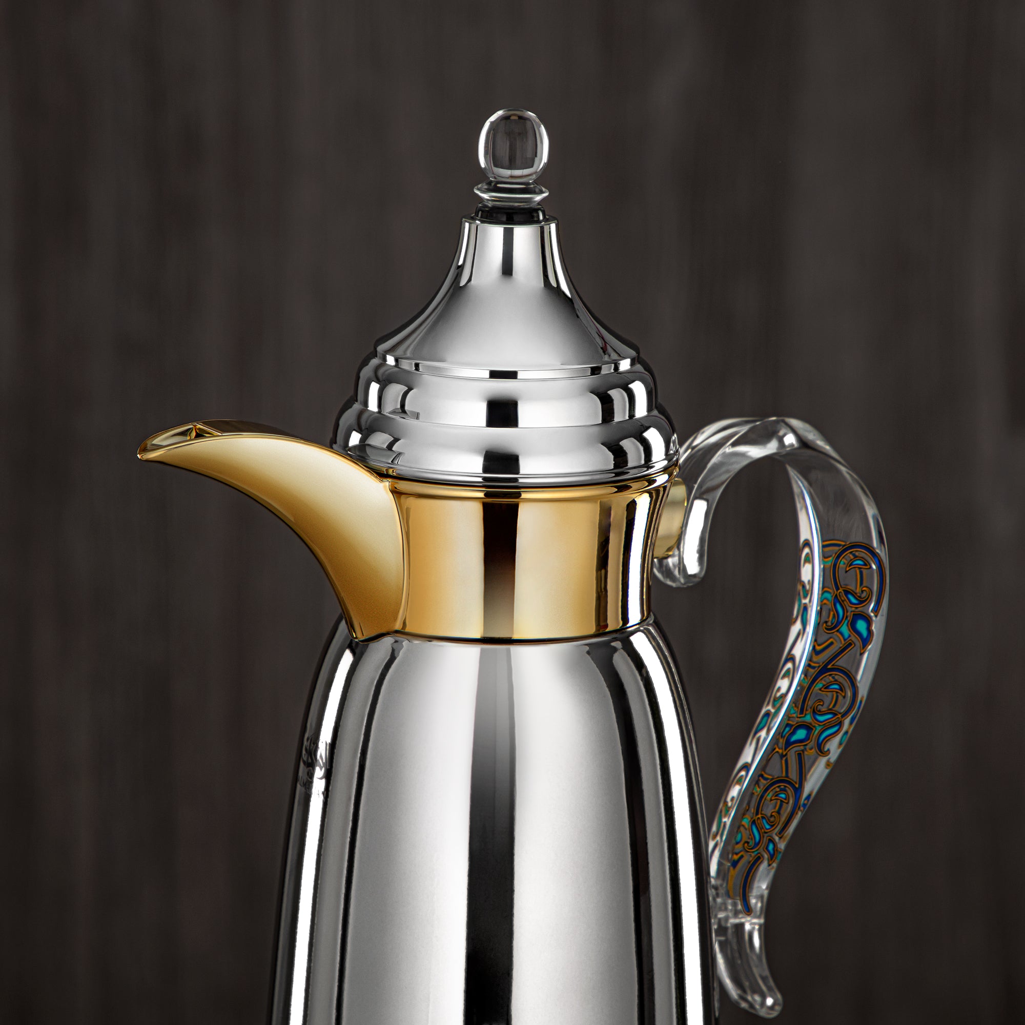 Almarjan 600 ML Stainless Steel Double Wall Flask Silver & Gold - SM-2E02-060 C/G/BLU