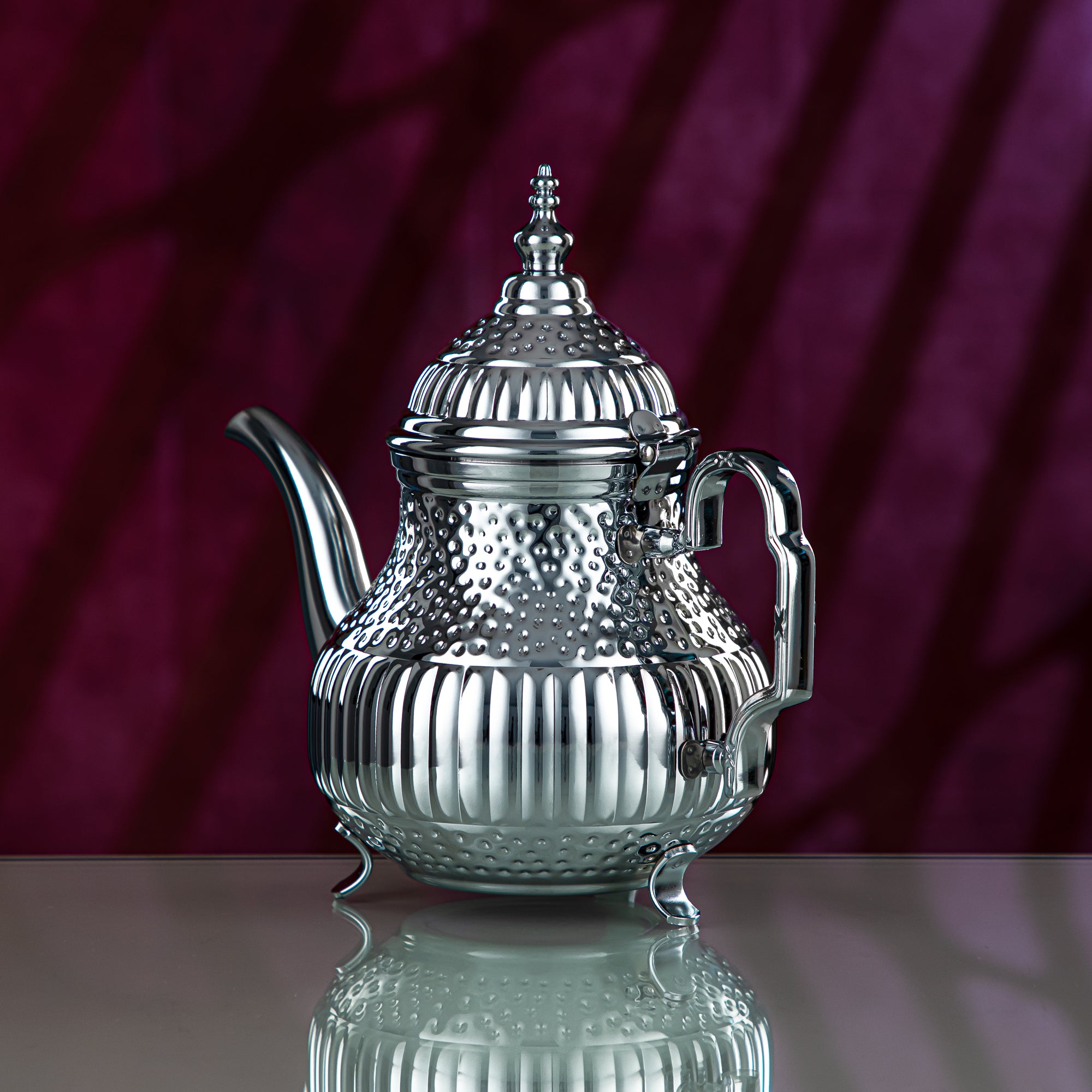 Almarjan 1.6 Liter Marabaa Collection Stainless Steel Teapot Silver - STS0012996