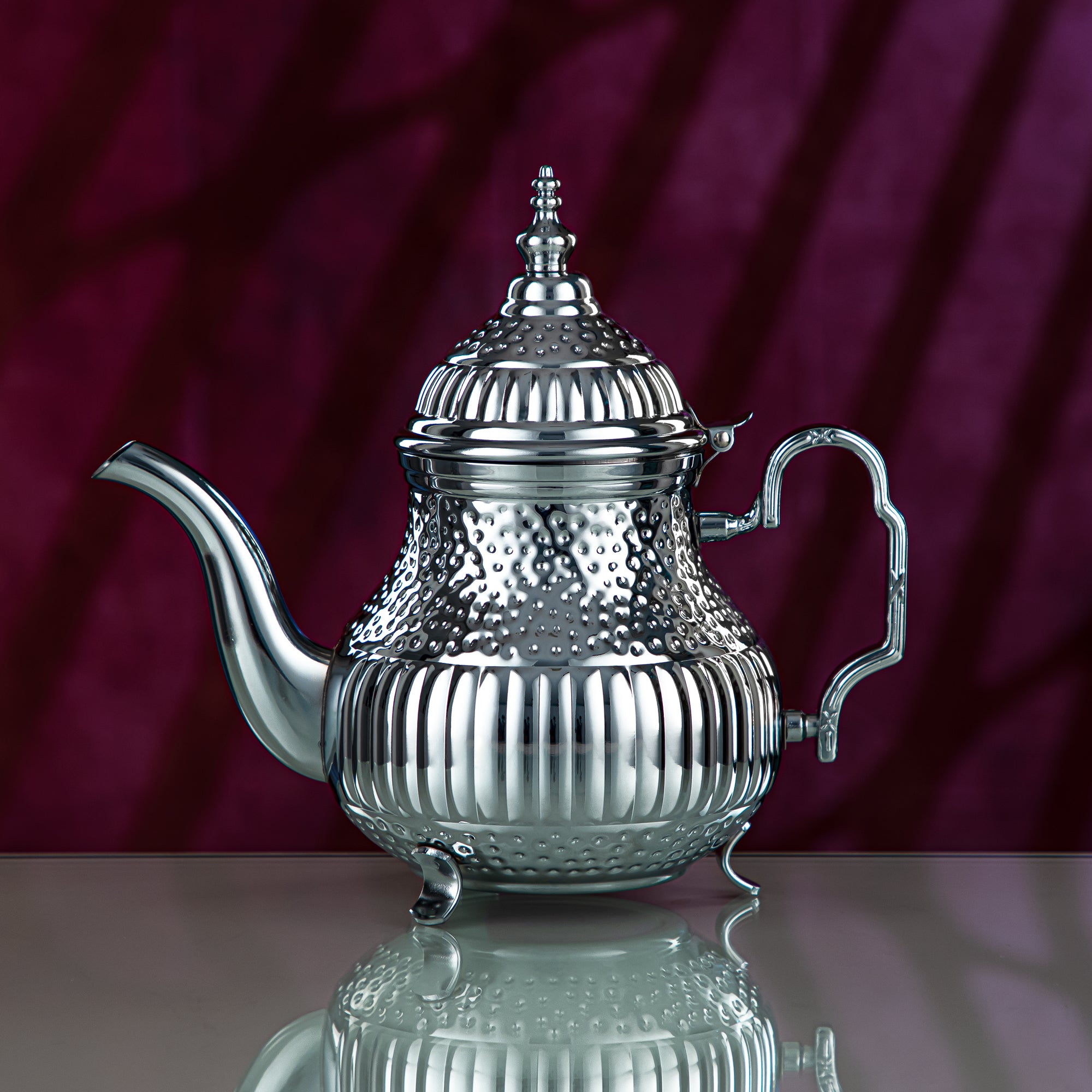 Almarjan 1.6 Liter Marabaa Collection Stainless Steel Teapot Silver - STS0012996