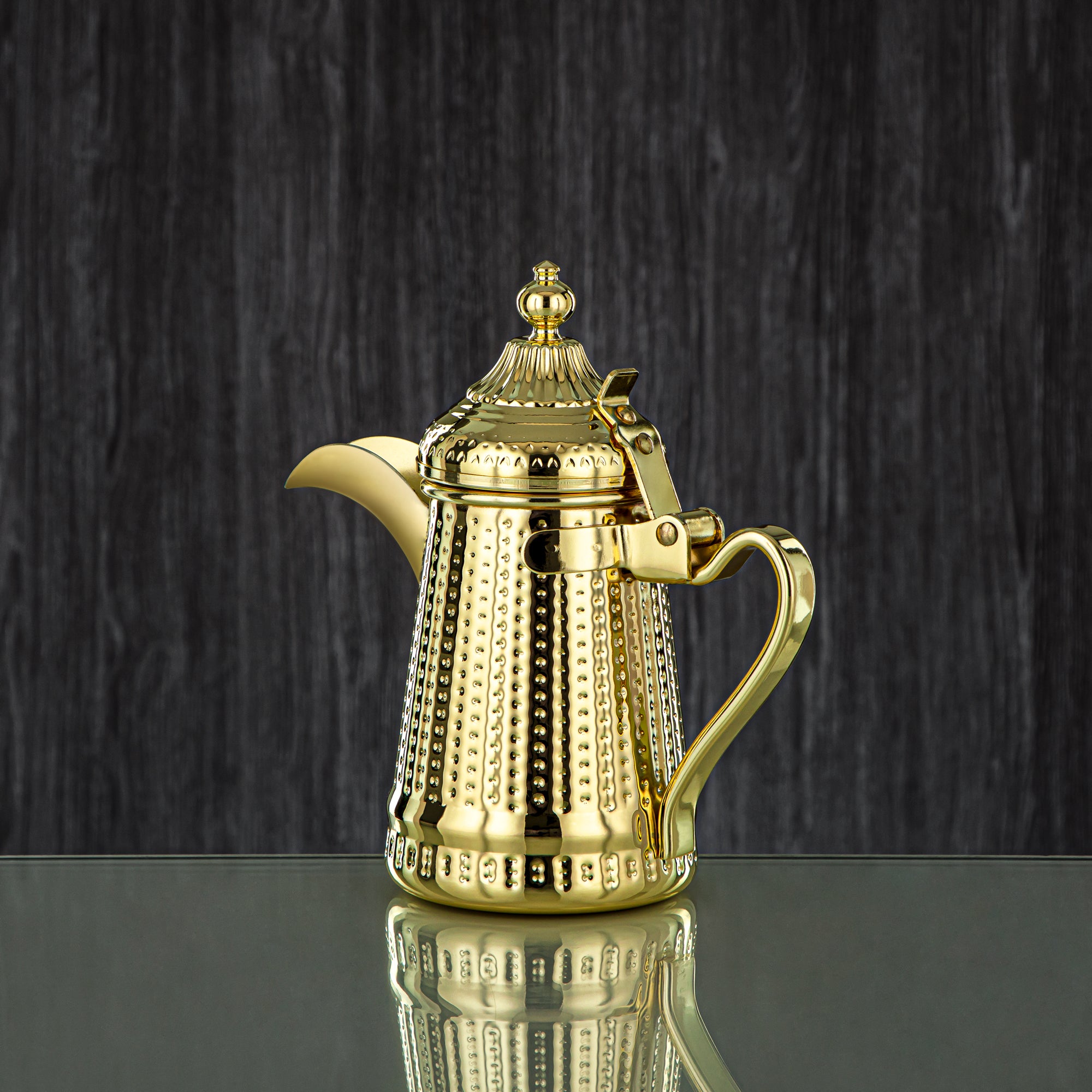 Almarjan 26 Ounce Barari Collection Stainless Steel Coffee Pot Gold - STS0013038