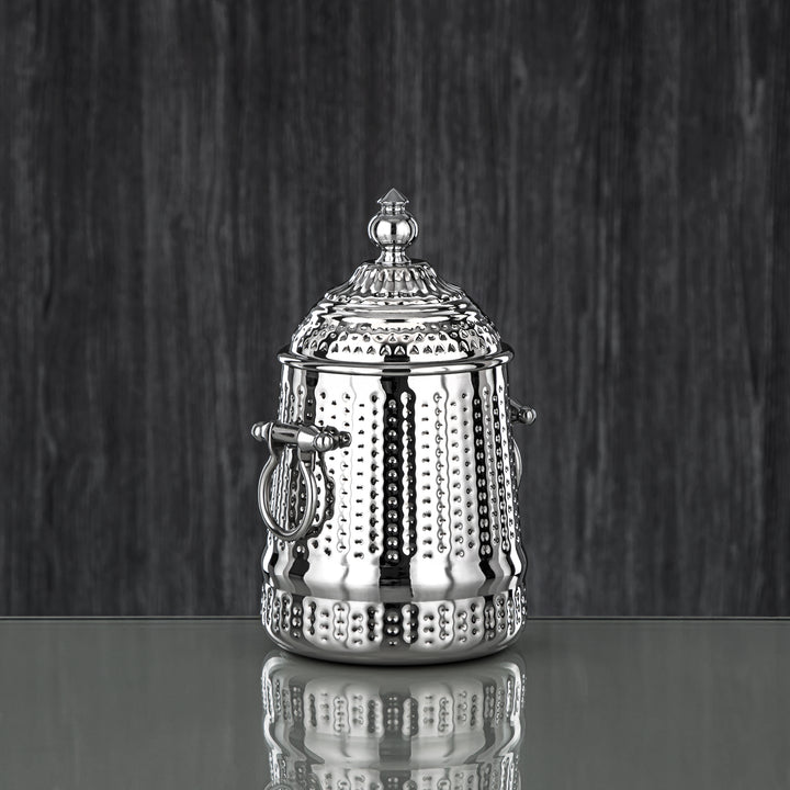 Almarjan 35 Ounce Barari Collection Stainless Steel Canister Silver - STS0013060