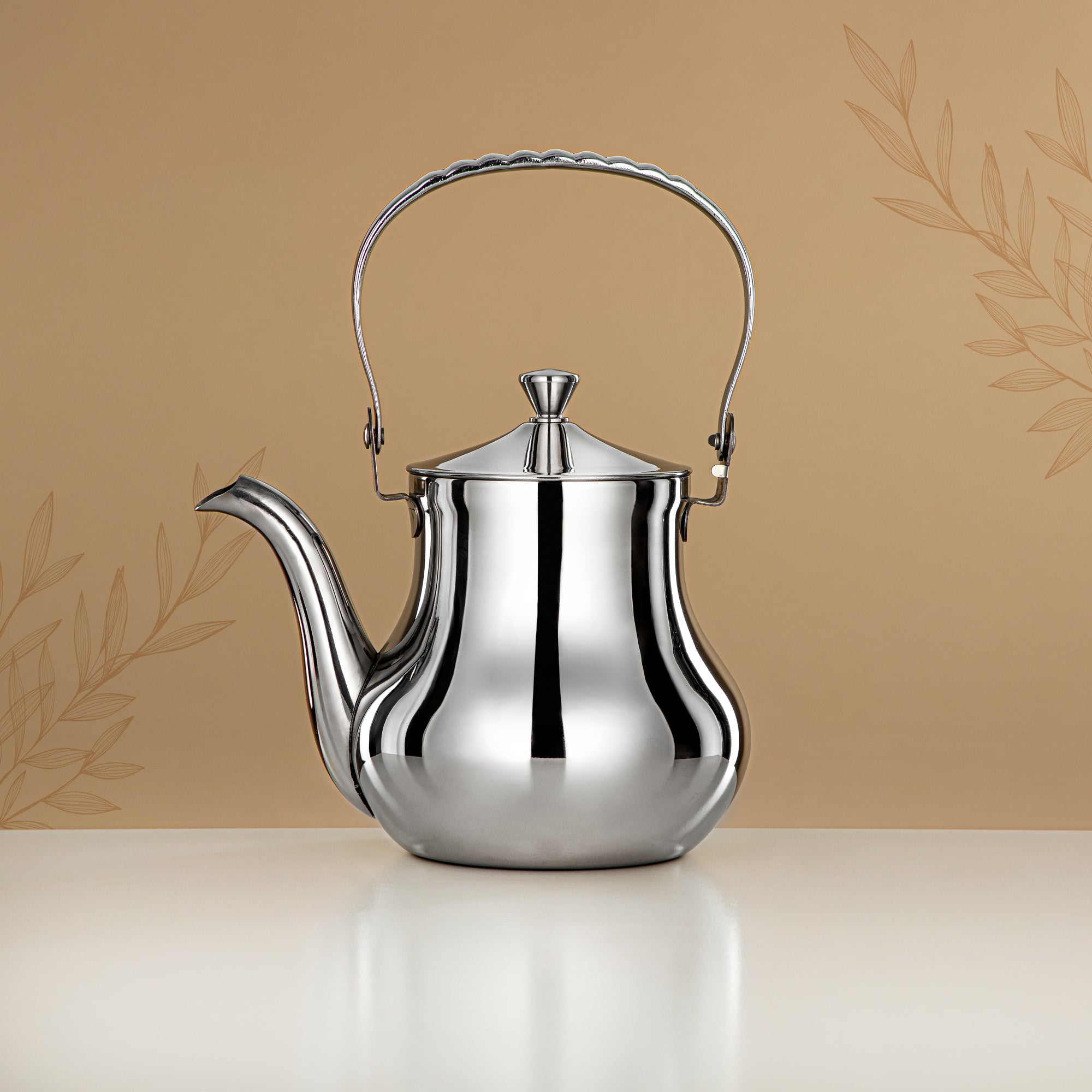 Almarjan Tea Kettle 1.1L Silver – Elegance