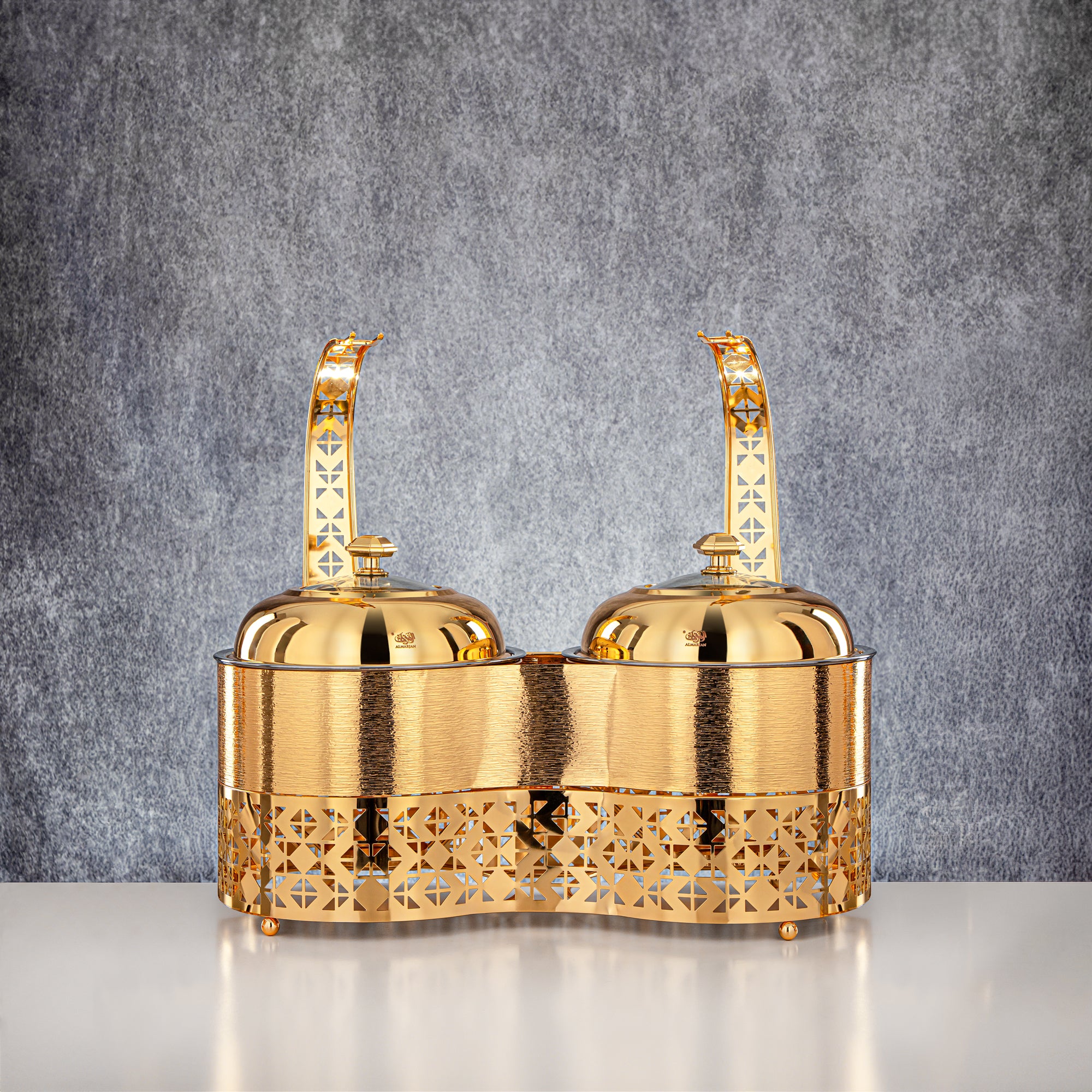 Almarjan 2000 ML + 2000 ML Double Chafing Dish Gold - STS0013344