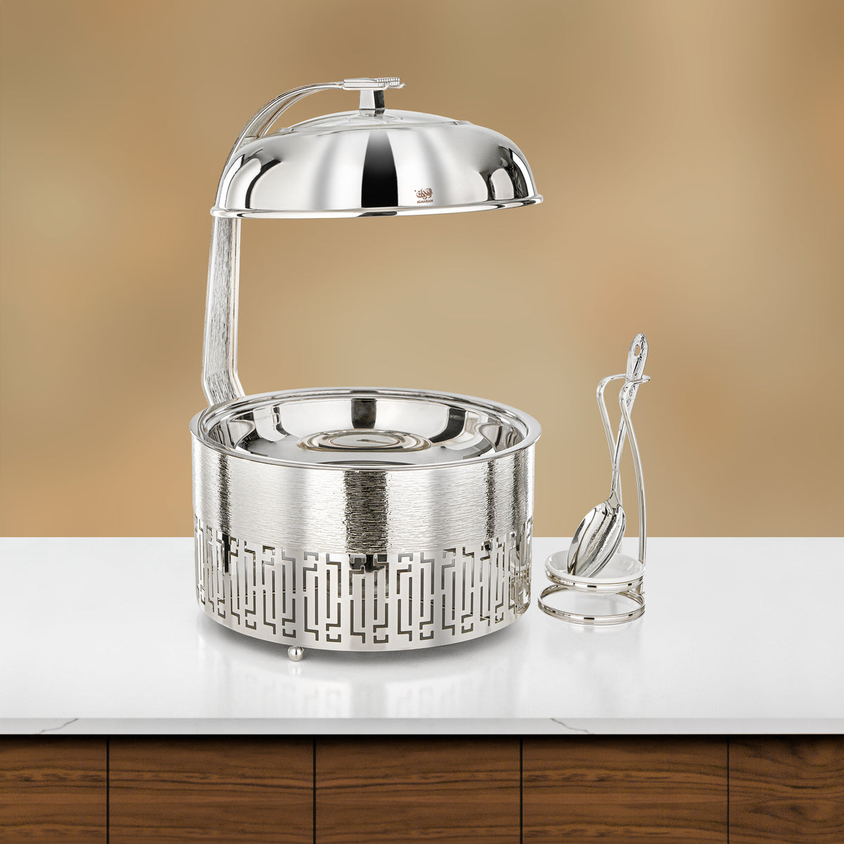 Almarjan 4 Lit Chafing Dish, Brushed Silver
