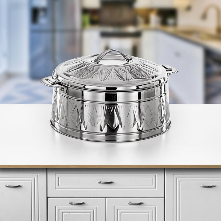 Almarjan 4-Piece Stainless Steel Hot Pot Set | Mirror Finish & Heat-Retaining | Rodha Collection | 3000ML to 9000ML - H24M16