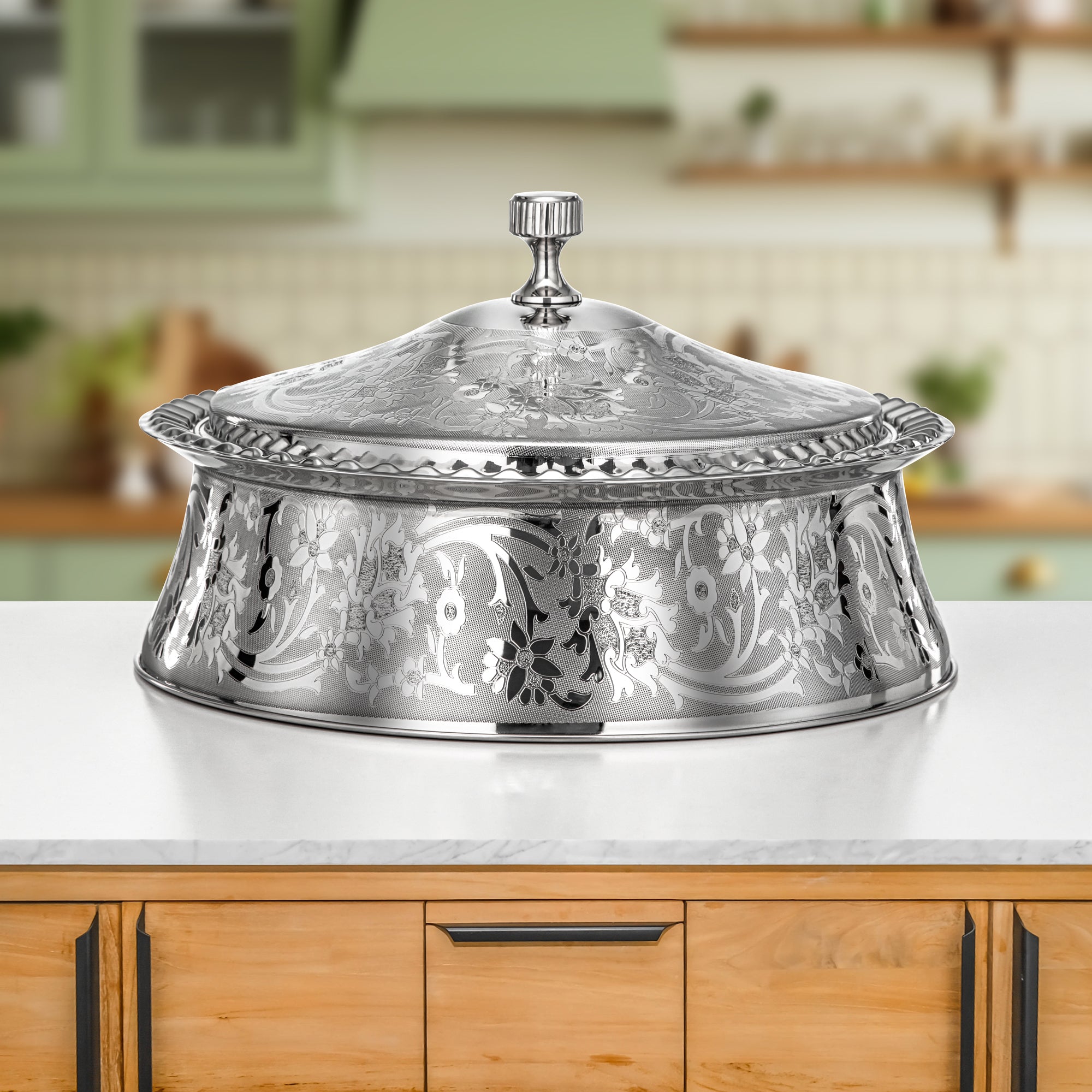 Almarjan Hot Pot Stainless Steel 35 cm – Afrah Collection