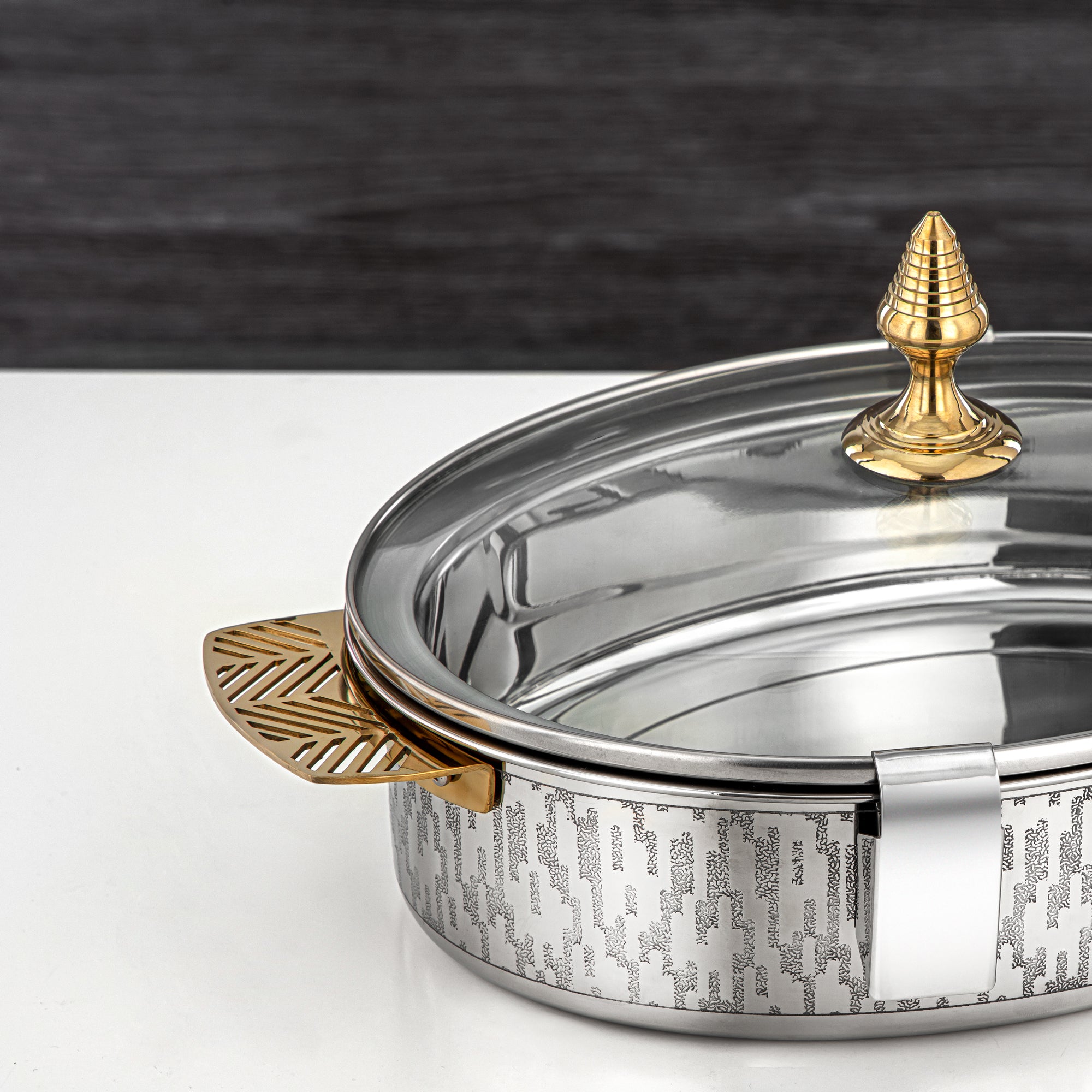 Almarjan Mandi Collection Hot Pot 30cm Silver & Gold
