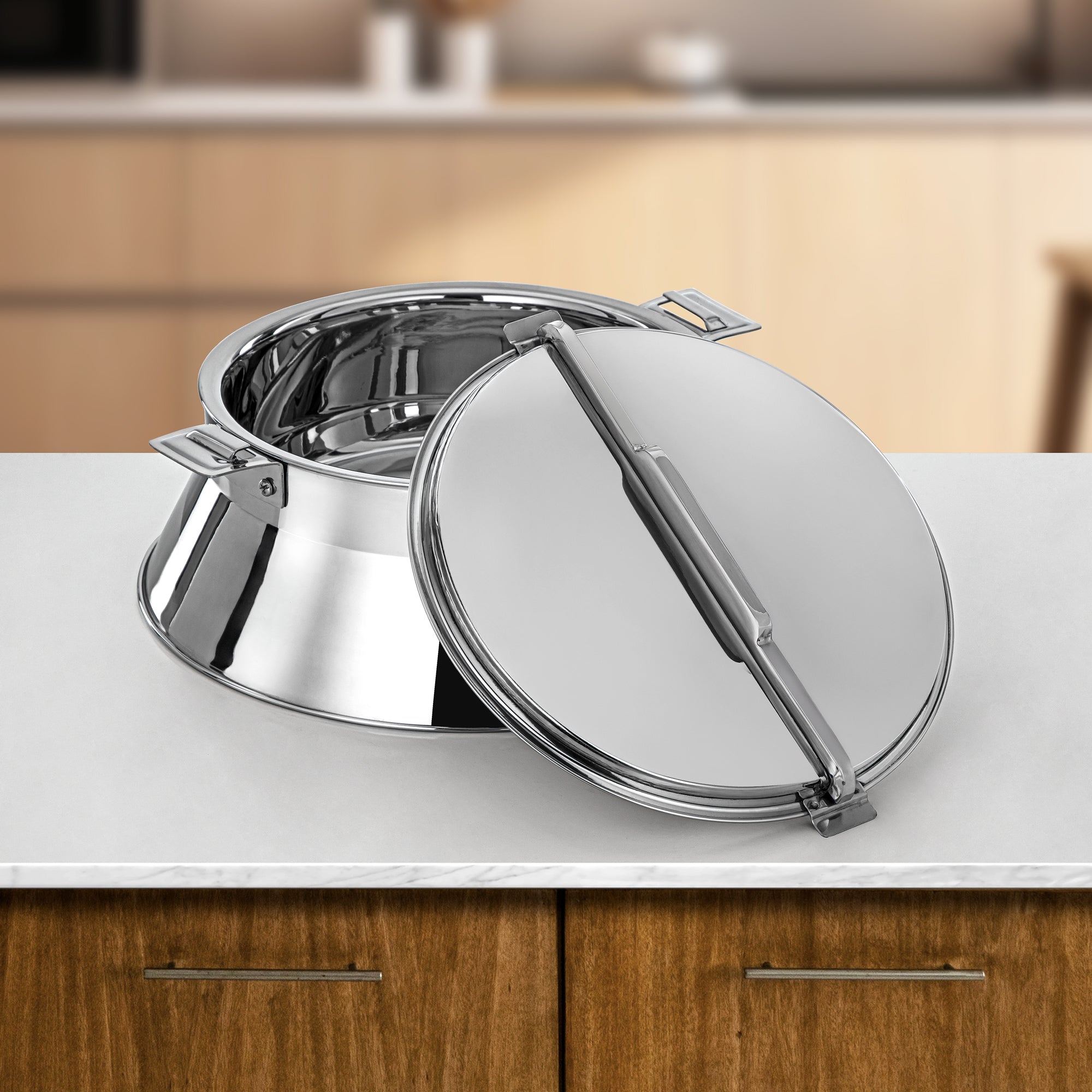 Almarjan Hot Pot Set of 3 Pieces Silver (H25P8)