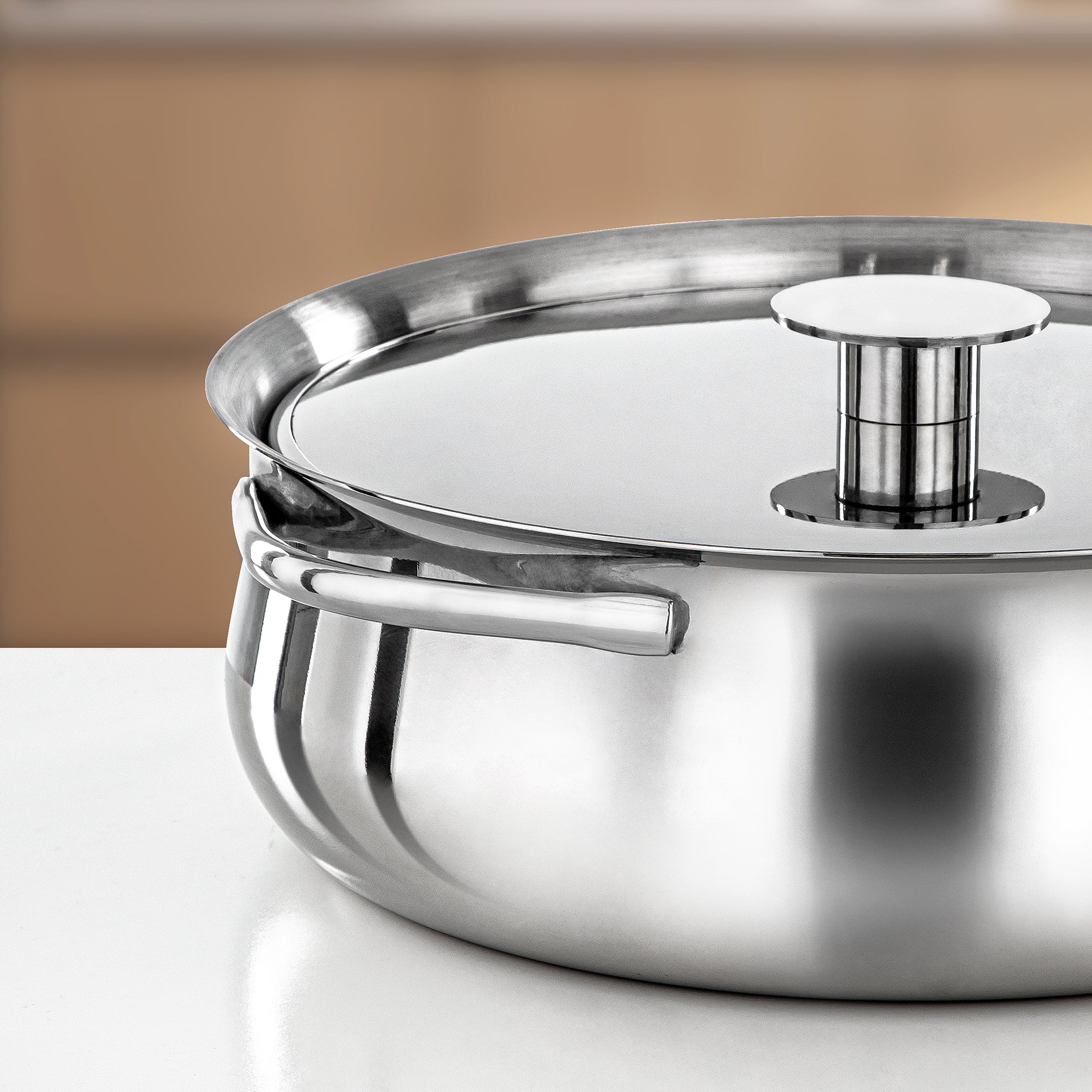 Almarjan Hot Pot Stainless Steel, 30CM (4800ML), Silver (H25P15) - Jawaher Collection