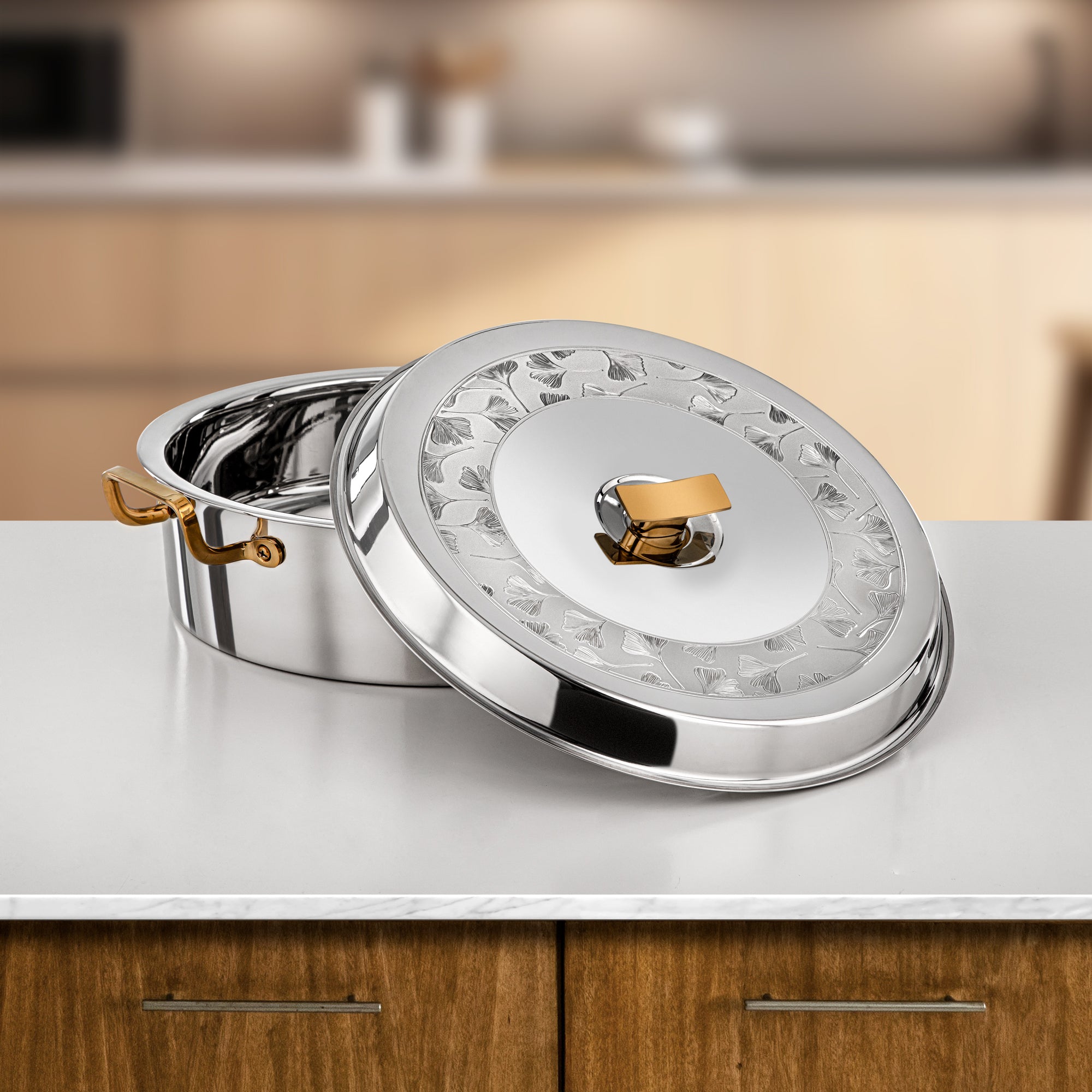 Almarjan Badr Hot Pot Set 3 Pieces Silver & Gold