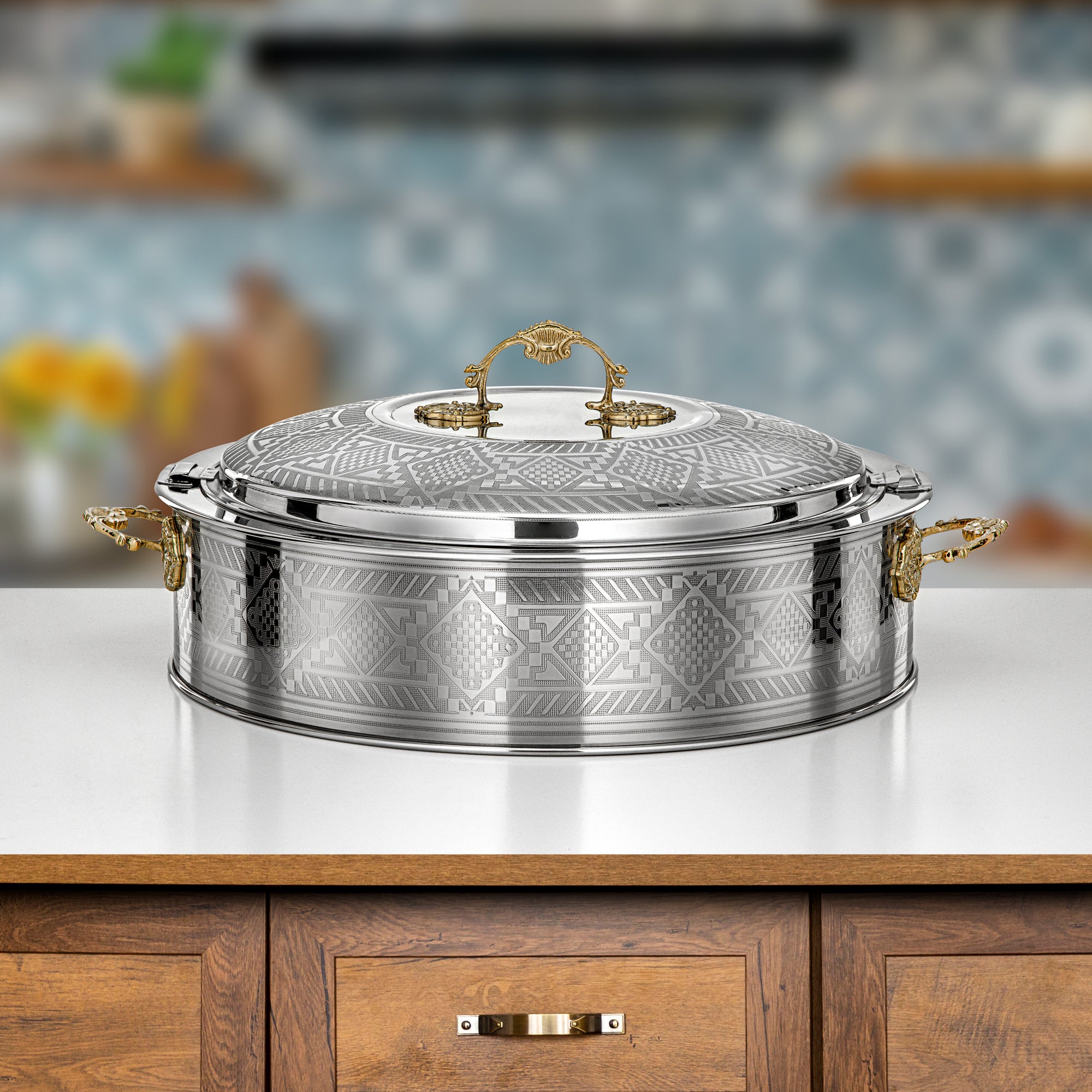 Almarjan Hot Pot 40cm Silver & Gold – Areej Collection