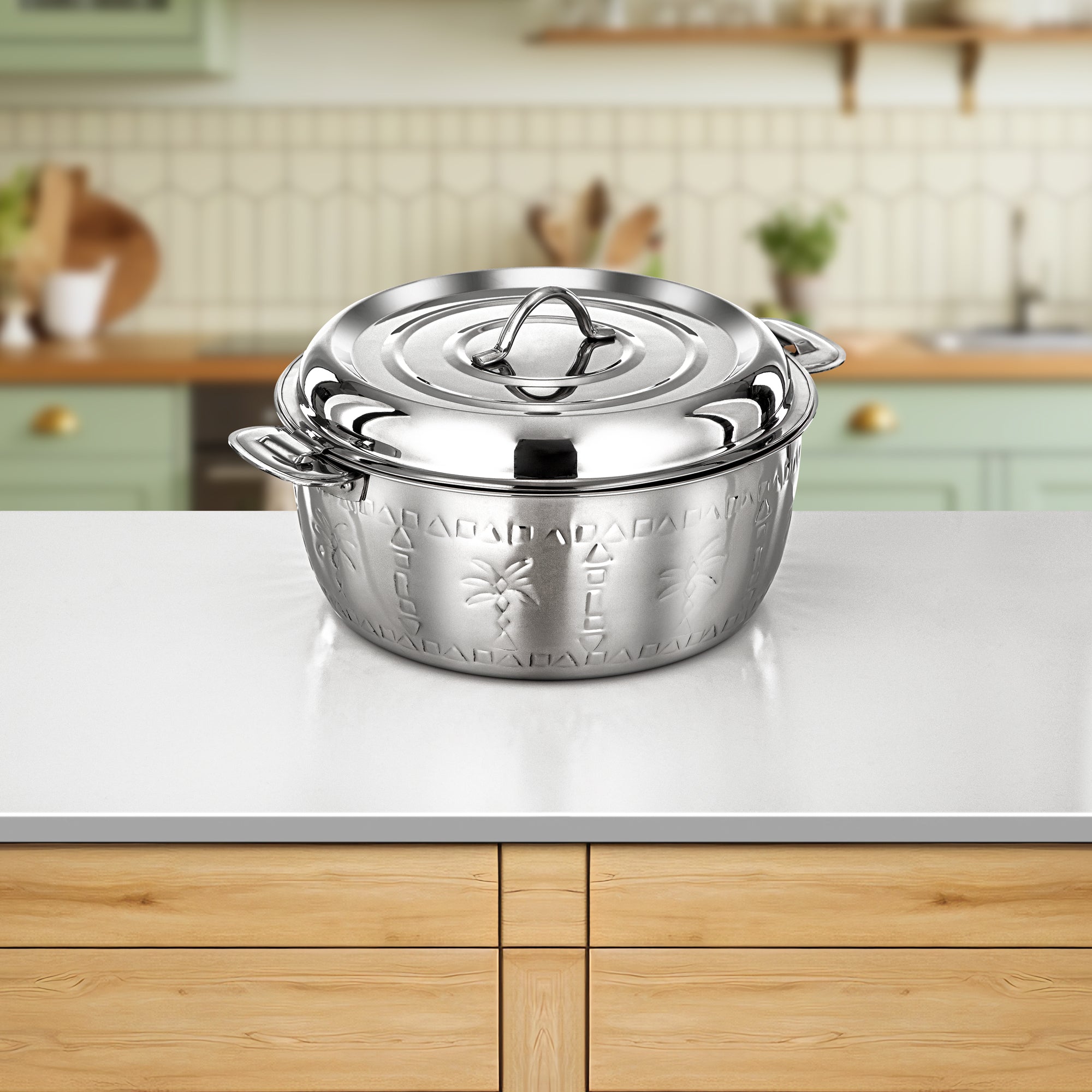 Almarjan Hot Pot Set 4 Pieces Silver – Mudon Collection