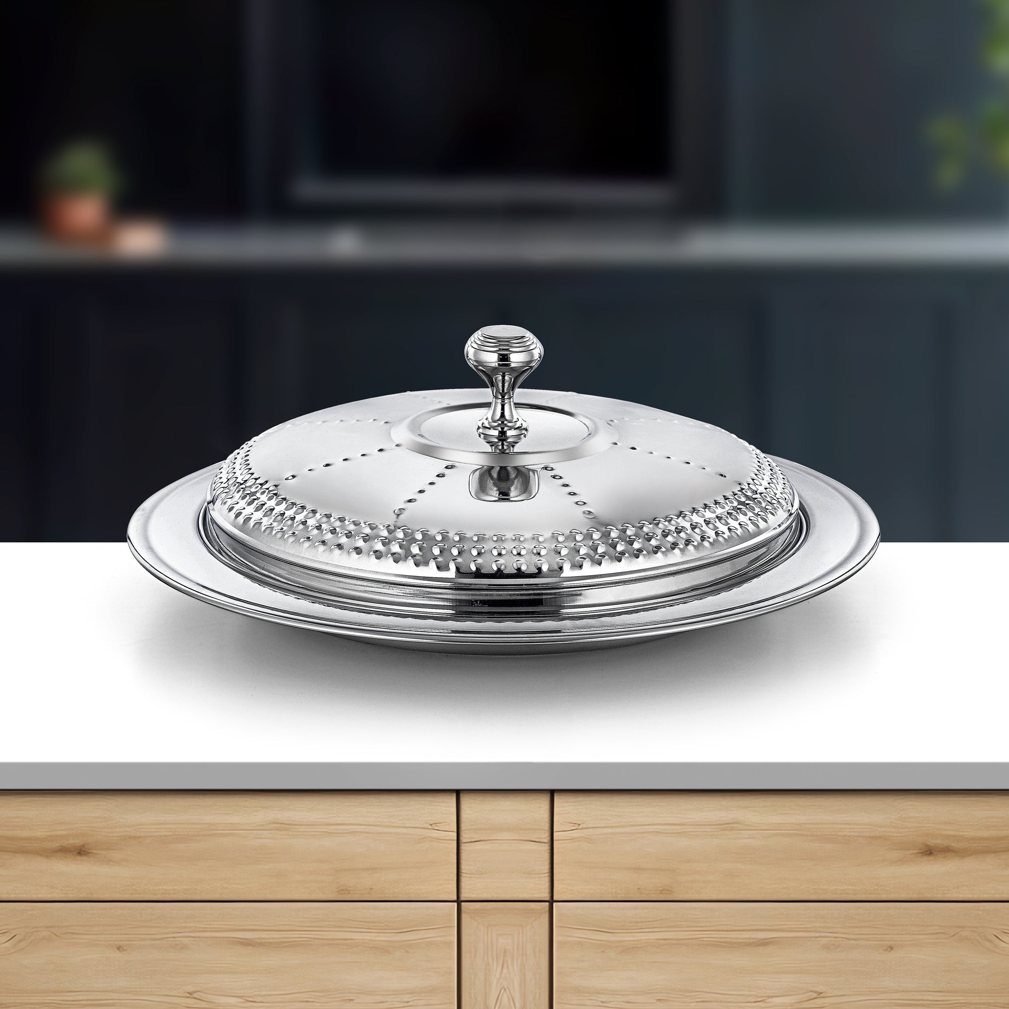 Almarjan Tray with Cover 50cm Silver