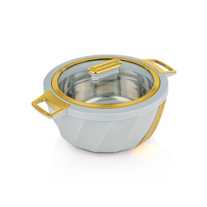 Almarjan 3 stykke Salwa Collection Plastic Hot Pot Light Grey &amp; Gold - SW001G G/G