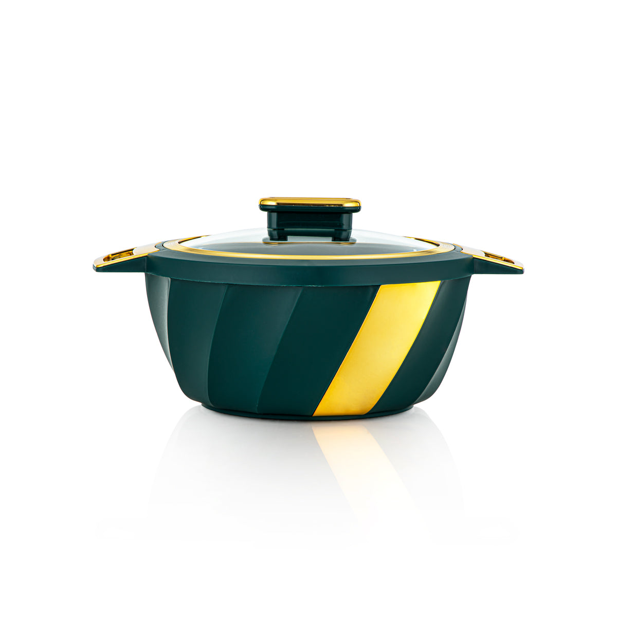 Almarjan 3 Piece Salwa Collection Plastic Hot Pot Green & Gold - SW001G GR/G