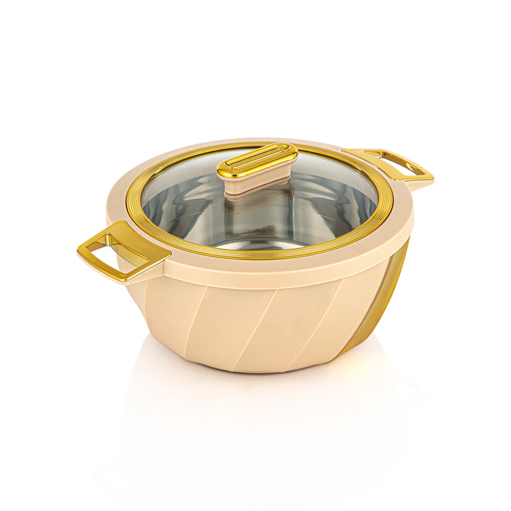 Almarjan 3 stykke Salwa Collection Plastic Hot Pot Khaki &amp; Gold - SW001G KH/G