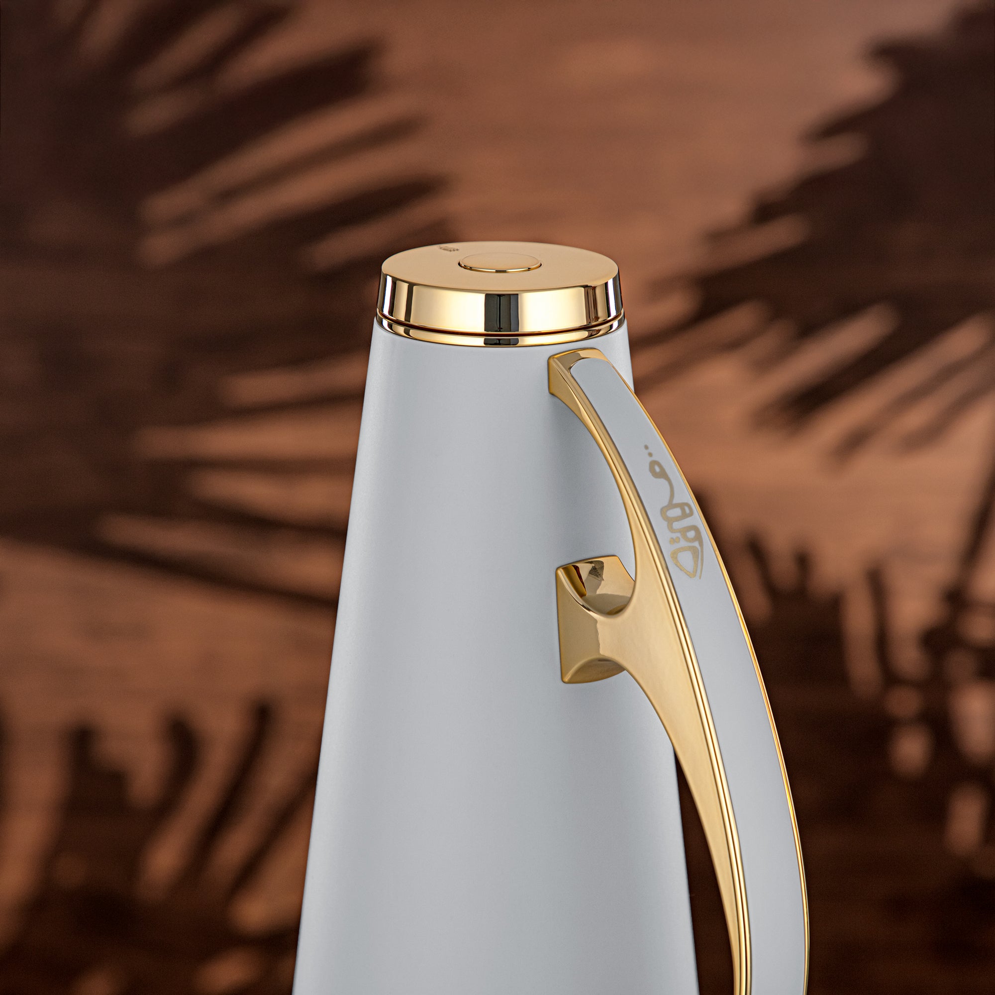 Almarjan Vacuum Flask Set, ABS, 1L + 1L, Light Grey & Gold (UPP-1000/1000 GRAG) - Modern Serving