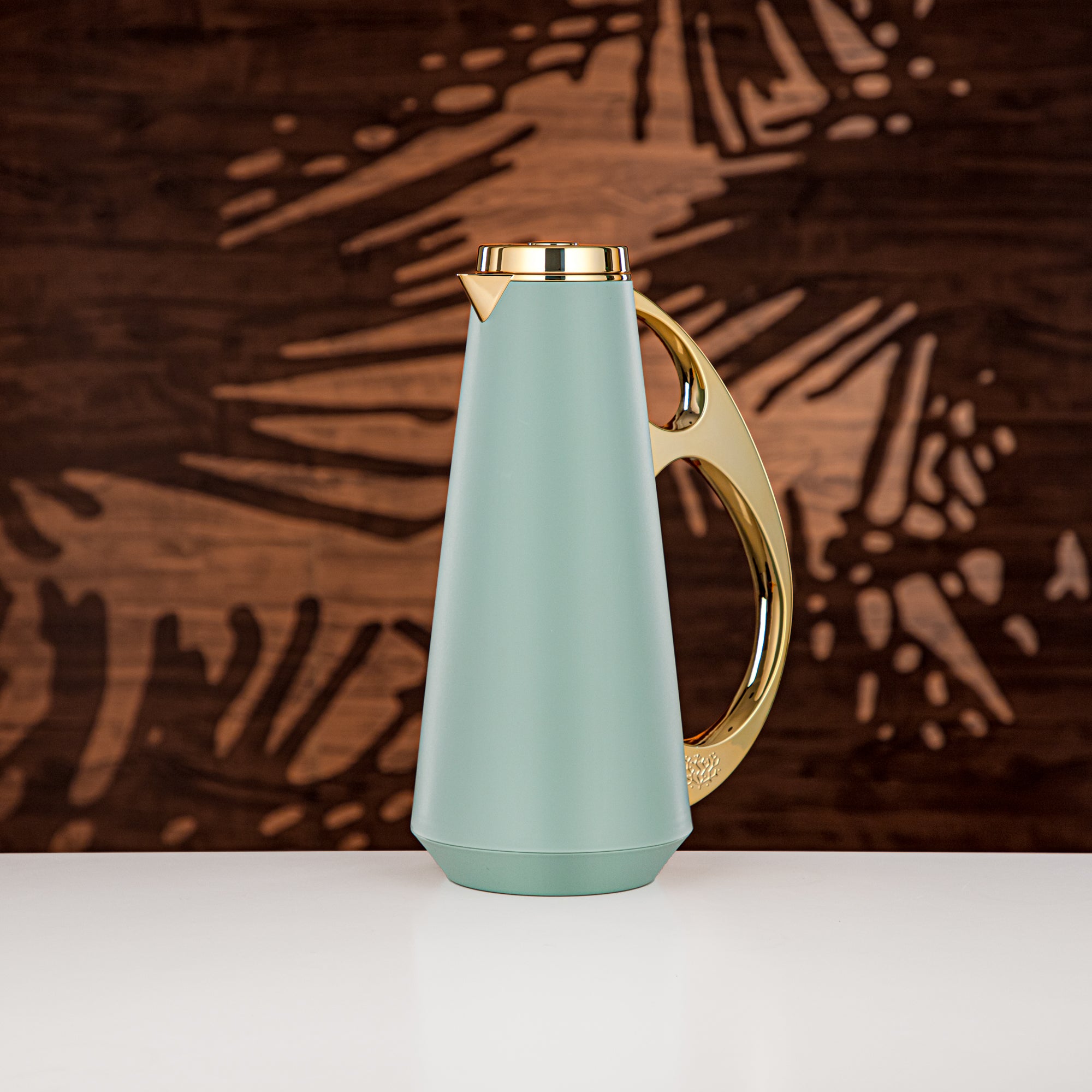 Almarjan Vacuum Flask Set, ABS, 1L + 1L, Light Green & Gold (UPP-1000/1000 GREG) - Modern Serving