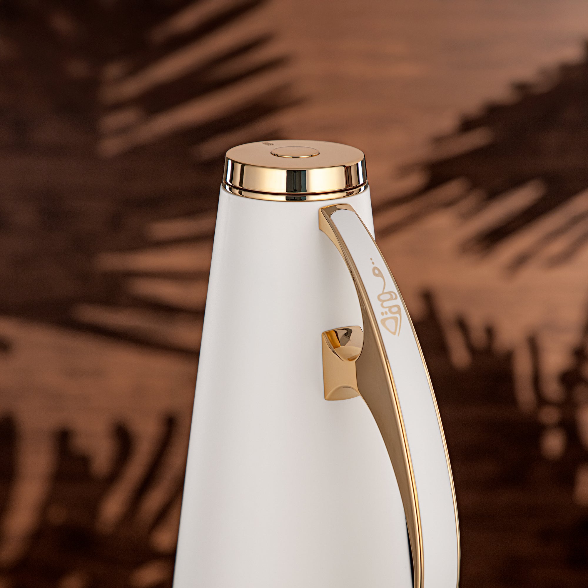 Almarjan Vacuum Flask Set, ABS, 1L + 1L, White & Gold (UPP-1000/1000 WHIG) - Modern Serving