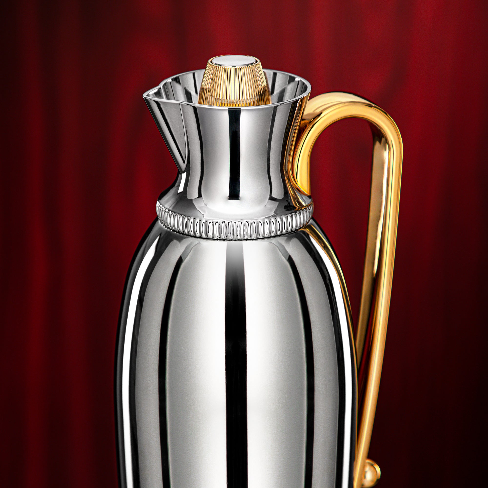 Almarjan Vacuum Flask Set 0.75L & 1L Silver & Gold