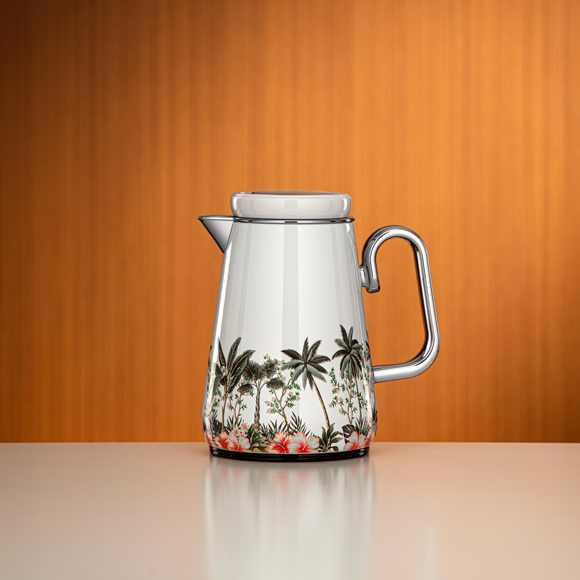 Almarjan Vacuum Flask 0.5L Floral & Silver