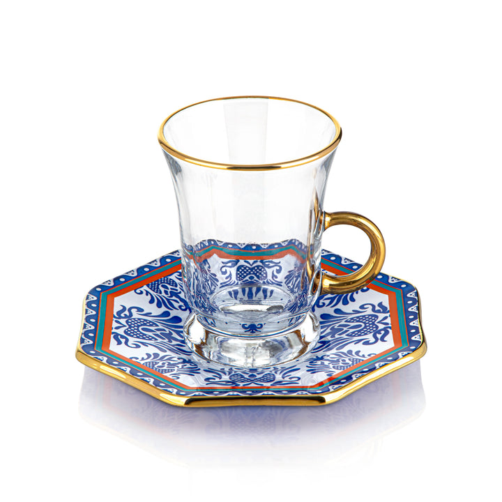 Almarjan 6 Pièces Etnik Collection Tasses à Thé en Verre - 87000