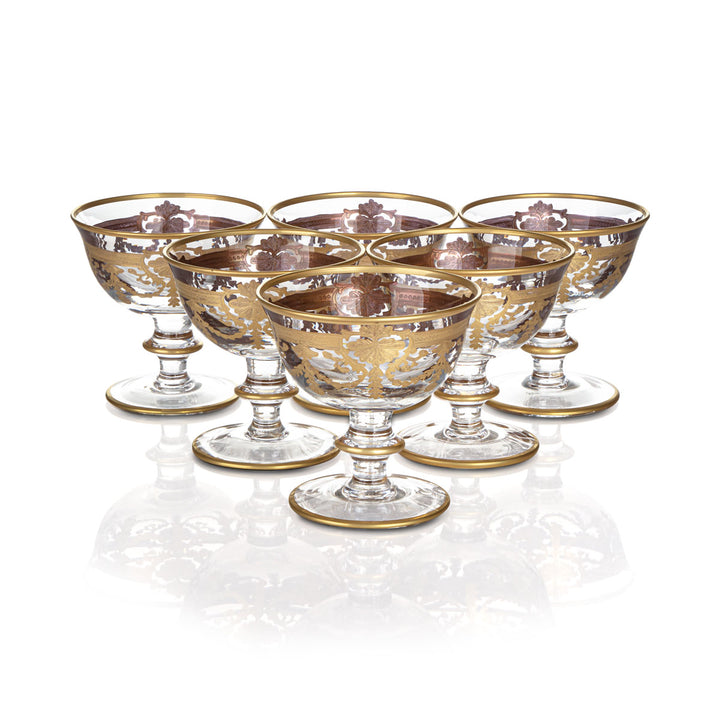 Almarjan 6 Pieces Glass Ice Cream Cup Set - 955/837