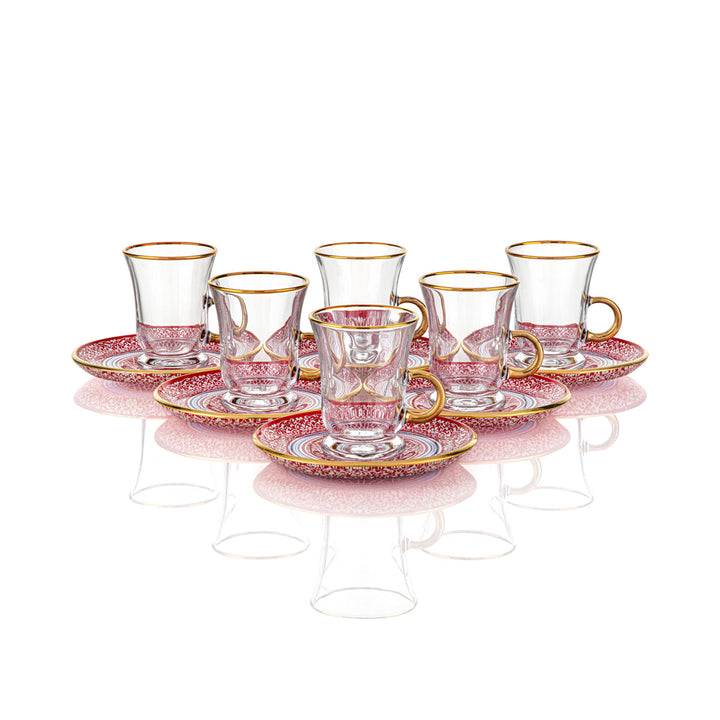 Almarjan 6 stykker Baran Collection glas tekopper - 87112