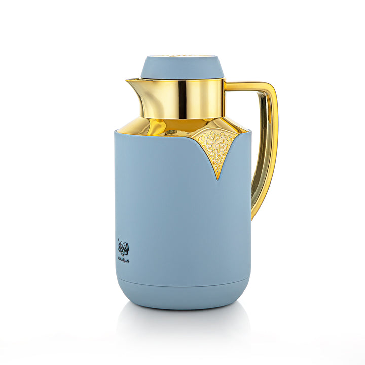 Almarjan 2 Pieces Vacuum Flask Set Light Blue & Gold - FG201-070/100 HB/G