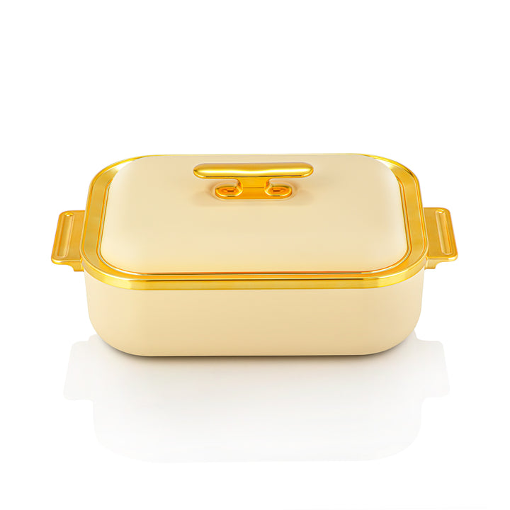Almarjan 4 liter rektangel plastik hot pot lys gul og guld - HP03-400 lys gul guld