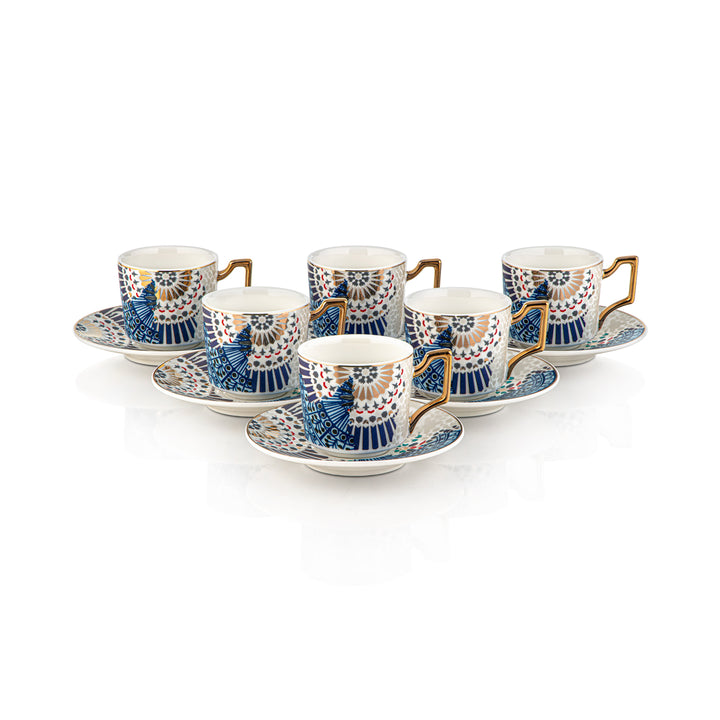 Almarjan 6 pièces Collection Fonon Tasse à café turque et soucoupe - 3901