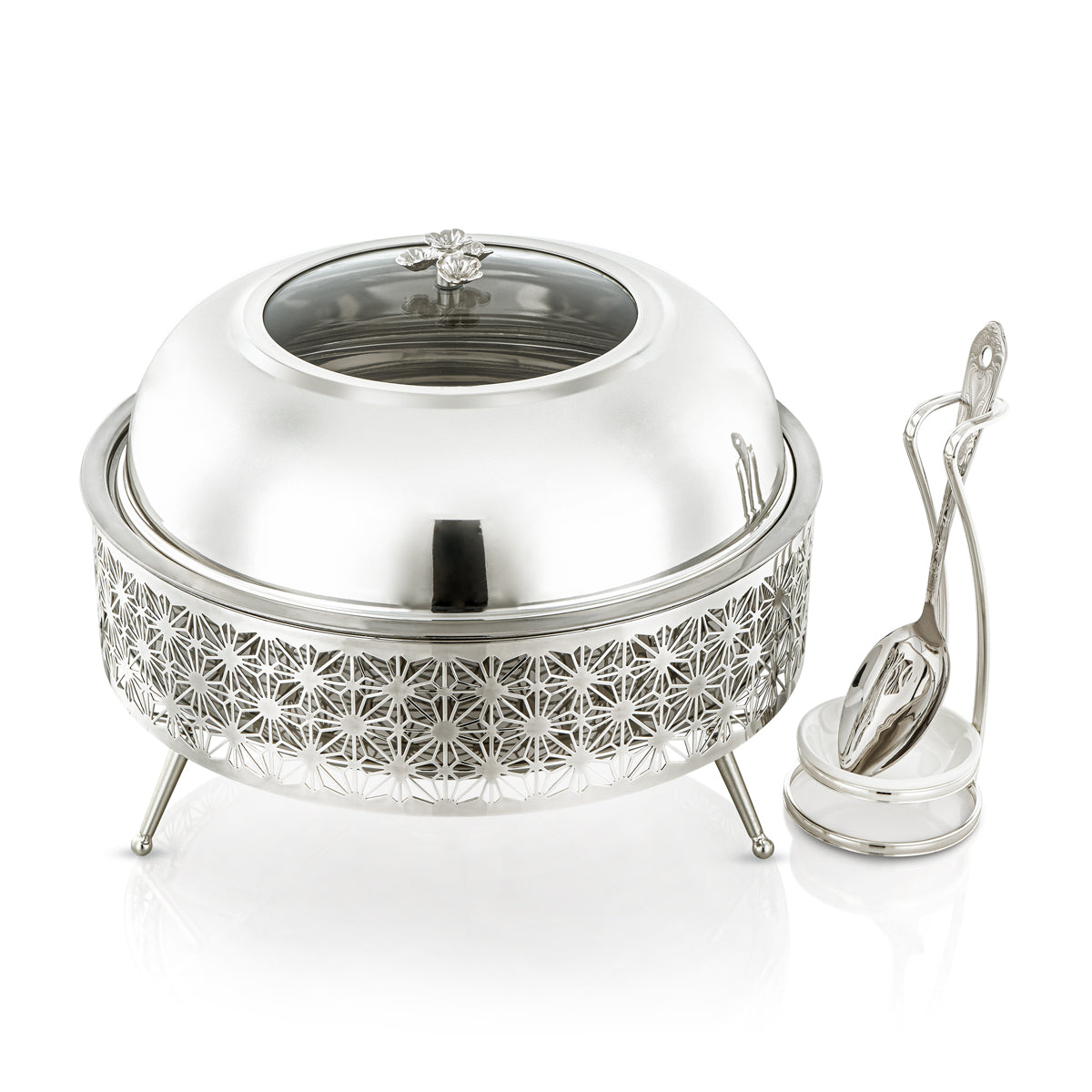 Almarjan 6500 ML Chafing Dish With Spoon Silver - STS0012907