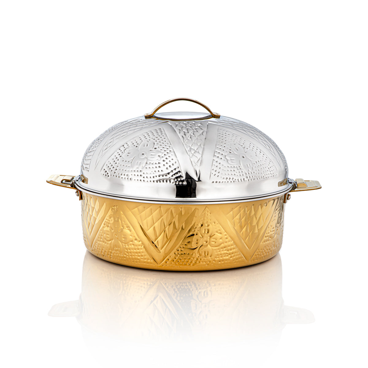 Almarjan 30 CM Qubba Collection Rustfrit Stål Hot Pot Sølv &amp; Guld - H22MG2