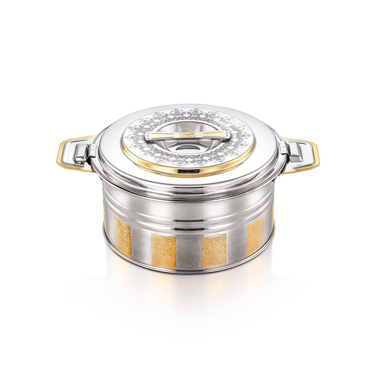 Almarjan 3000 ML Shaharzad Collection Stainless Steel Hot Pot Silver & Gold - H22EPG5