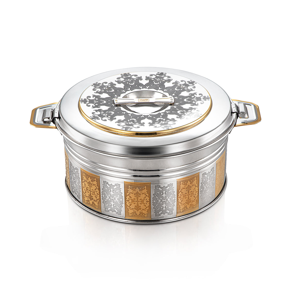 Almarjan 6000 ML Shaharzad Collection Stainless Steel Hot Pot Silver & Gold - H22EPG5