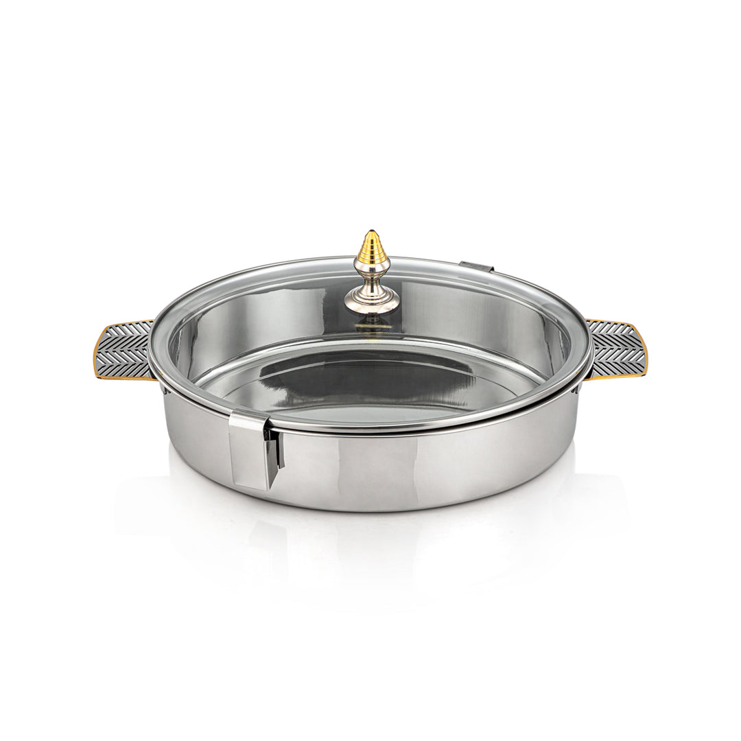 Almarjan 35 CM Mandi Collection Rustfrit Stål Oval Hot Pot Sølv &amp; Guld - H23PG1