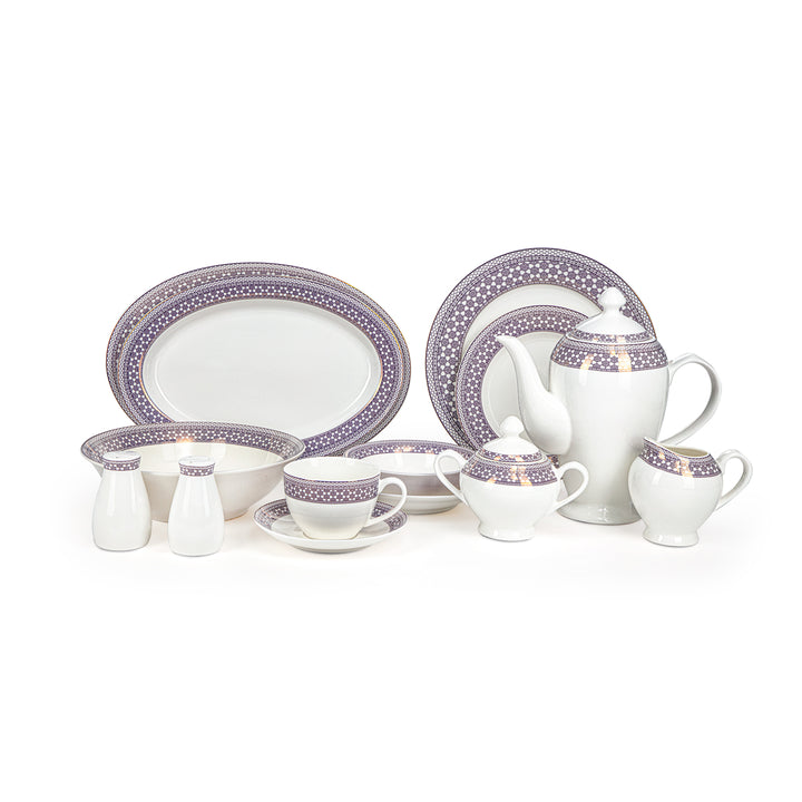 Service de table en porcelaine tendre 46 pièces Almarjan - SX-015