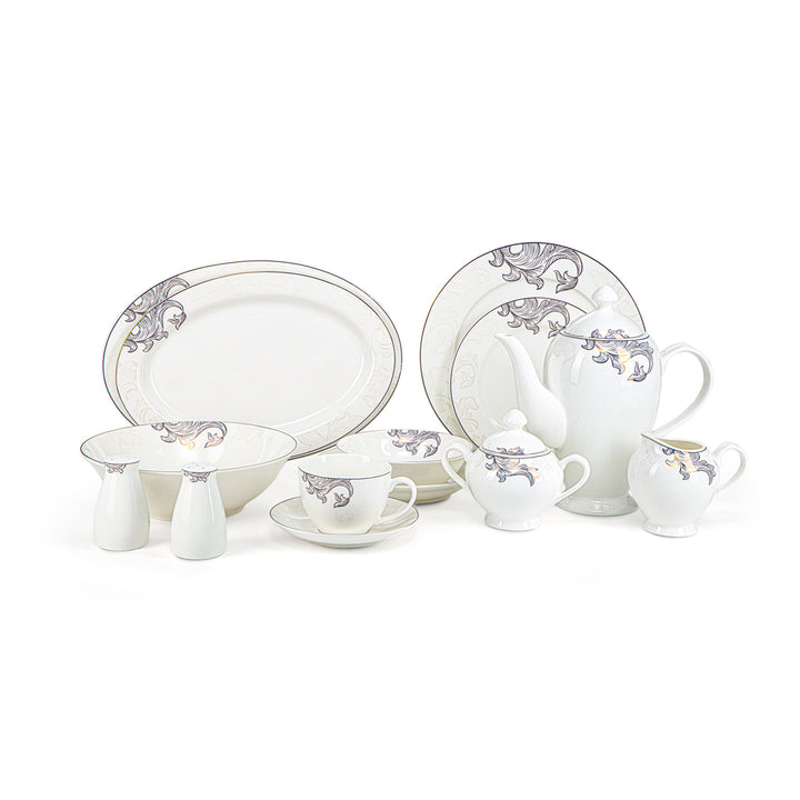 Almarjan 46 stykker Bone China middagssæt - SX-017