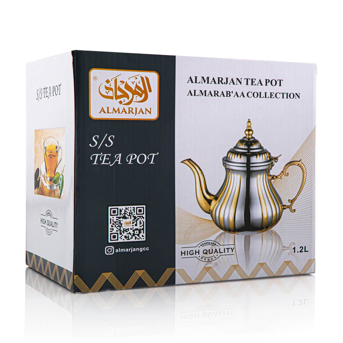 Almarjan 1.2 Liter Stainless Steel Teapot Gold - STS0010656