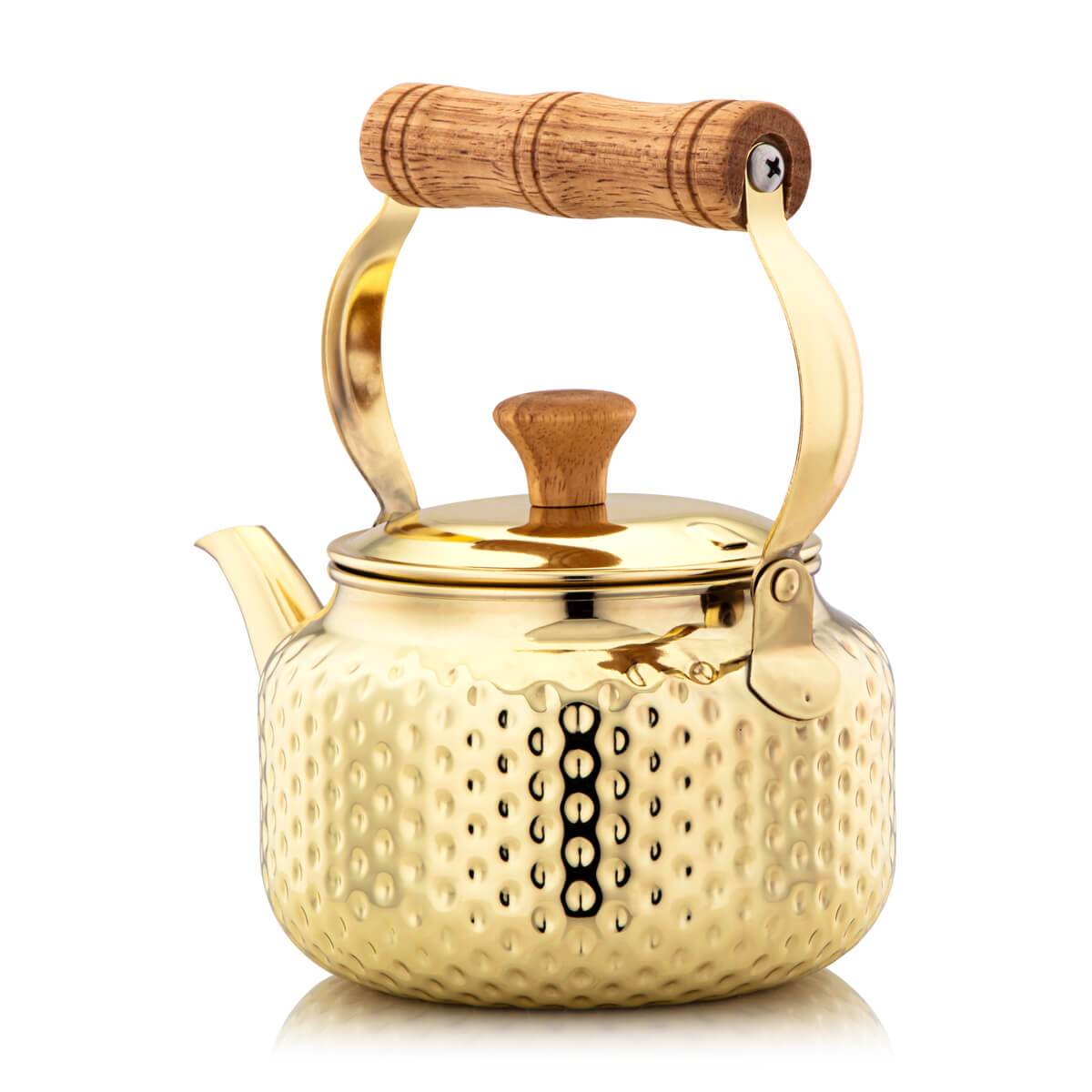 Almarjan 1.6 Liter Hammered Collection Stainless Steel Kettle Gold - STS0010597