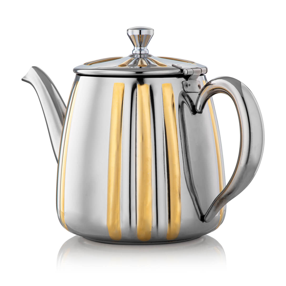 Almarjan 1.4 Liter Stainless Steel Teapot Silver & Gold - STS0010644
